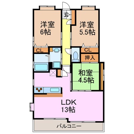 ラビングルージュの物件間取画像